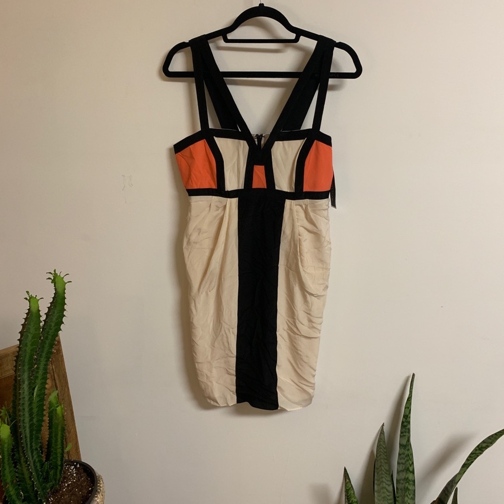 SILK by Warehouse color block dress